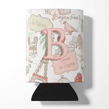 Load image into Gallery viewer, Letter B Love in Paris Pink Can or Bottle Hugger CJ2002-BCC