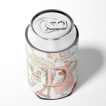 Load image into Gallery viewer, Letter D Love in Paris Pink Can or Bottle Hugger CJ2002-DCC