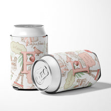 Load image into Gallery viewer, Letter F Love in Paris Pink Can or Bottle Hugger CJ2002-FCC