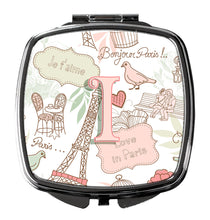 Load image into Gallery viewer, Letter I Love in Paris Pink Compact Mirror – Stylish Purse Mirror with Artistic Covers CJ2002-ISCM