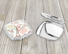 Load image into Gallery viewer, Letter J Love in Paris Pink Compact Mirror – Stylish Purse Mirror with Artistic Covers CJ2002-JSCM
