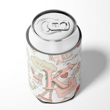 Load image into Gallery viewer, Letter K Love in Paris Pink Can or Bottle Hugger CJ2002-KCC