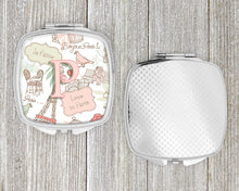 Load image into Gallery viewer, Letter P Love in Paris Pink Compact Mirror – Stylish Purse Mirror with Artistic Covers CJ2002-PSCM