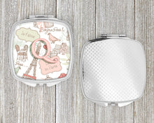 Load image into Gallery viewer, Letter Q Love in Paris Pink Compact Mirror – Stylish Purse Mirror with Artistic Covers CJ2002-QSCM