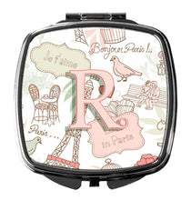 Load image into Gallery viewer, Letter R Love in Paris Pink Compact Mirror – Stylish Purse Mirror with Artistic Covers CJ2002-RSCM