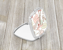 Load image into Gallery viewer, Letter T Love in Paris Pink Compact Mirror – Stylish Purse Mirror with Artistic Covers CJ2002-TSCM