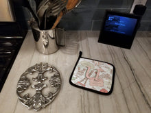 Load image into Gallery viewer, Letter U Love in Paris Pink Pot Holders - Set of 2 - Heat-Resistant Kitchen Essentials CJ2002-UPTHD