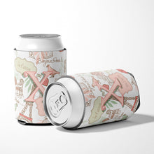 Load image into Gallery viewer, Letter X Love in Paris Pink Can or Bottle Hugger CJ2002-XCC