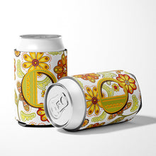 Load image into Gallery viewer, Letter O Floral Mustard and Green Can or Bottle Hugger CJ2003-OCC