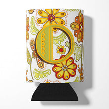 Load image into Gallery viewer, Letter O Floral Mustard and Green Can or Bottle Hugger CJ2003-OCC