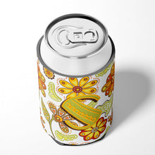 Load image into Gallery viewer, Letter S Floral Mustard and Green Can or Bottle Hugger CJ2003-SCC