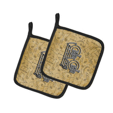 Load image into Gallery viewer, Letter B Musical Instrument Alphabet Pot Holders - Set of 2 - Heat-Resistant Kitchen Essentials CJ2004-BPTHD