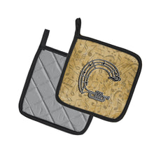 Load image into Gallery viewer, Letter C Musical Instrument Alphabet Pot Holders - Set of 2 - Heat-Resistant Kitchen Essentials CJ2004-CPTHD