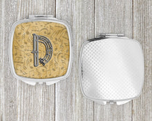 Load image into Gallery viewer, Letter D Musical Instrument Alphabet Compact Mirror – Stylish Purse Mirror with Artistic Covers CJ2004-DSCM