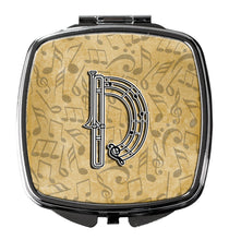 Load image into Gallery viewer, Letter D Musical Instrument Alphabet Compact Mirror – Stylish Purse Mirror with Artistic Covers CJ2004-DSCM
