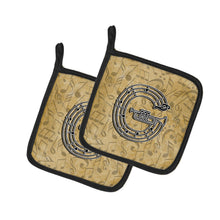 Load image into Gallery viewer, Letter G Musical Instrument Alphabet Pot Holders - Set of 2 - Heat-Resistant Kitchen Essentials CJ2004-GPTHD