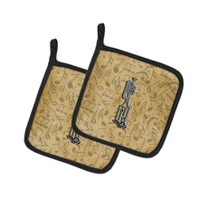 Load image into Gallery viewer, Letter I Musical Instrument Alphabet Pot Holders - Set of 2 - Heat-Resistant Kitchen Essentials CJ2004-IPTHD