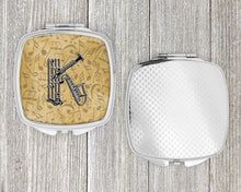 Load image into Gallery viewer, Letter K Musical Instrument Alphabet Compact Mirror – Stylish Purse Mirror with Artistic Covers CJ2004-KSCM