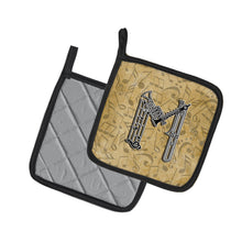 Load image into Gallery viewer, Letter M Musical Instrument Alphabet Pot Holders - Set of 2 - Heat-Resistant Kitchen Essentials CJ2004-MPTHD