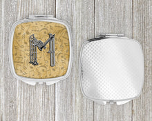 Load image into Gallery viewer, Letter M Musical Instrument Alphabet Compact Mirror – Stylish Purse Mirror with Artistic Covers CJ2004-MSCM