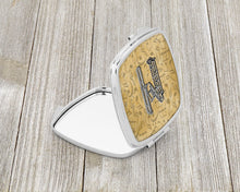 Load image into Gallery viewer, Letter N Musical Instrument Alphabet Compact Mirror – Stylish Purse Mirror with Artistic Covers CJ2004-NSCM