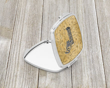 Load image into Gallery viewer, Letter P Musical Instrument Alphabet Compact Mirror – Stylish Purse Mirror with Artistic Covers CJ2004-PSCM