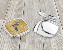 Load image into Gallery viewer, Letter P Musical Instrument Alphabet Compact Mirror – Stylish Purse Mirror with Artistic Covers CJ2004-PSCM