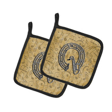Load image into Gallery viewer, Letter Q Musical Instrument Alphabet Pot Holders - Set of 2 - Heat-Resistant Kitchen Essentials CJ2004-QPTHD