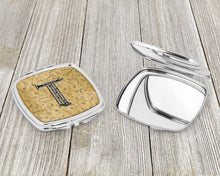 Load image into Gallery viewer, Letter T Musical Instrument Alphabet Compact Mirror – Stylish Purse Mirror with Artistic Covers CJ2004-TSCM