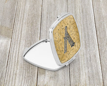 Load image into Gallery viewer, Letter V Musical Instrument Alphabet Compact Mirror – Stylish Purse Mirror with Artistic Covers CJ2004-VSCM