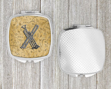 Load image into Gallery viewer, Letter X Musical Instrument Alphabet Compact Mirror – Stylish Purse Mirror with Artistic Covers CJ2004-XSCM