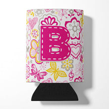 Load image into Gallery viewer, Letter B Flowers and Butterflies Pink Can or Bottle Hugger CJ2005-BCC