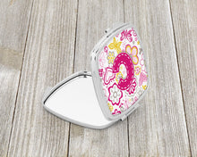 Load image into Gallery viewer, Letter C Flowers and Butterflies Pink Compact Mirror – Stylish Purse Mirror with Artistic Covers CJ2005-CSCM