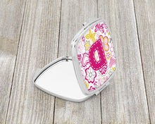 Load image into Gallery viewer, Letter D Flowers and Butterflies Pink Compact Mirror – Stylish Purse Mirror with Artistic Covers CJ2005-DSCM