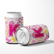 Load image into Gallery viewer, Letter K Flowers and Butterflies Pink Can or Bottle Hugger CJ2005-KCC