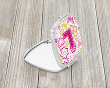 Load image into Gallery viewer, Letter L Flowers and Butterflies Pink Compact Mirror – Stylish Purse Mirror with Artistic Covers CJ2005-LSCM