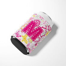 Load image into Gallery viewer, Letter M Flowers and Butterflies Pink Can or Bottle Hugger CJ2005-MCC