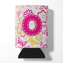 Load image into Gallery viewer, Letter O Flowers and Butterflies Pink Can or Bottle Hugger CJ2005-OCC