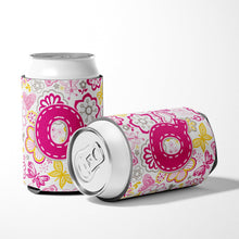 Load image into Gallery viewer, Letter Q Flowers and Butterflies Pink Can or Bottle Hugger CJ2005-QCC