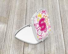 Load image into Gallery viewer, Letter S Flowers and Butterflies Pink Compact Mirror – Stylish Purse Mirror with Artistic Covers CJ2005-SSCM