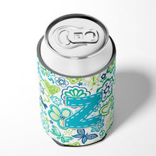 Load image into Gallery viewer, Letter Z Flowers and Butterflies Teal Blue Can or Bottle Hugger CJ2006-ZCC