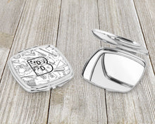 Load image into Gallery viewer, Letter B Musical Note Letters Compact Mirror – Stylish Purse Mirror with Artistic Covers CJ2007-BSCM