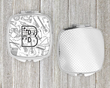 Load image into Gallery viewer, Letter B Musical Note Letters Compact Mirror – Stylish Purse Mirror with Artistic Covers CJ2007-BSCM