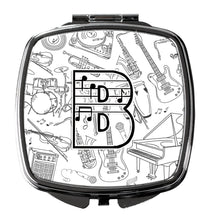 Load image into Gallery viewer, Letter B Musical Note Letters Compact Mirror – Stylish Purse Mirror with Artistic Covers CJ2007-BSCM