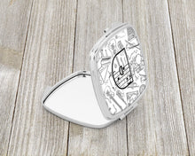 Load image into Gallery viewer, Letter D Musical Note Letters Compact Mirror – Stylish Purse Mirror with Artistic Covers CJ2007-DSCM