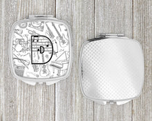 Load image into Gallery viewer, Letter D Musical Note Letters Compact Mirror – Stylish Purse Mirror with Artistic Covers CJ2007-DSCM