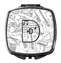 Load image into Gallery viewer, Letter D Musical Note Letters Compact Mirror – Stylish Purse Mirror with Artistic Covers CJ2007-DSCM