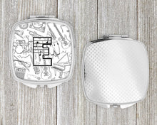 Load image into Gallery viewer, Letter E Musical Note Letters Compact Mirror – Stylish Purse Mirror with Artistic Covers CJ2007-ESCM
