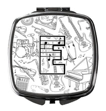 Load image into Gallery viewer, Letter E Musical Note Letters Compact Mirror – Stylish Purse Mirror with Artistic Covers CJ2007-ESCM