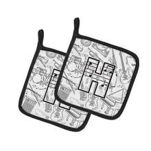 Load image into Gallery viewer, Letter H Musical Note Letters Pot Holders - Set of 2 - Heat-Resistant Kitchen Essentials CJ2007-HPTHD